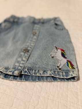 Upcycled 1-Of-A-Kind SHEIN Light Wash Blue Denim Skirt with Elastic Waist